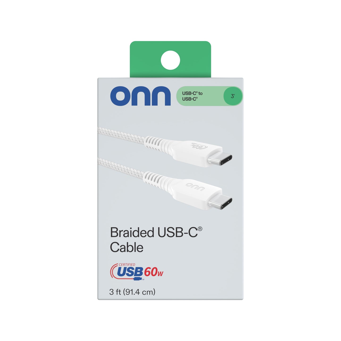3Ft USB-C to USB-C Braided Charging Cable, USB-IF Certified, White - Compatible with Iphone 16 Series, Iphone 15 Series, Samsung Galaxy, Note, Pixel Devices Ipad Pro, & More