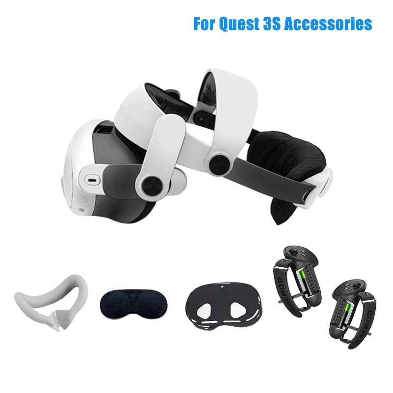 GOMRVR Head Strap Compatible with Meta Quest 3/Quest 3S Enhanced Comfort Reduce Stress Elite Replacement Head Strap