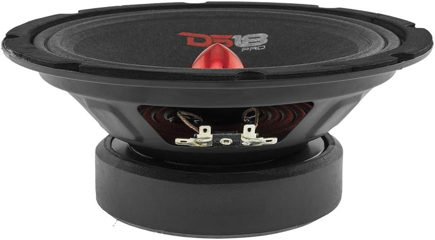 PRO-GM8B Loudspeaker - 8", Midrange, Red Aluminum Bullet, 580W Max, 190W RMS, 8 Ohms - Premium Quality Audio Door Speakers for Car or Truck Stereo Sound System (1 Speaker)