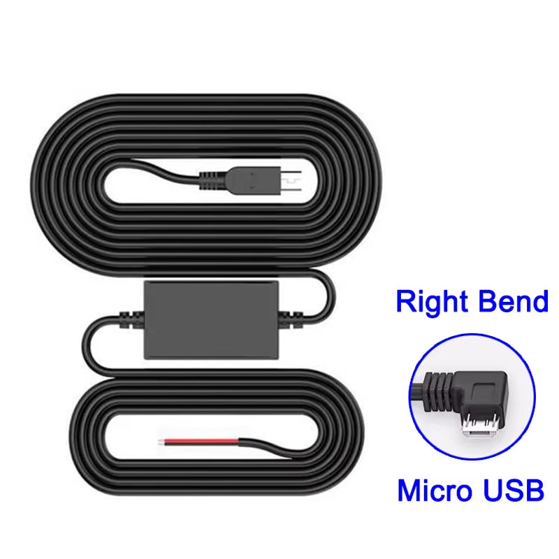 Car Dash Cam Wire 3.2M Mirror DVR Hardwire Cable Kit Video Recorder 12/24V to 5V Mini Micro USB Charger Line Auto Dashcam Camera