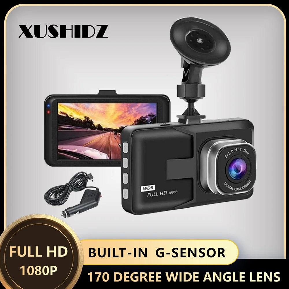 Q08 1080P Dash Camera with G-Sensor 170 Degree Wide Angle Lens Dashcam Vehicle Recorder Super Night Vision Dvr