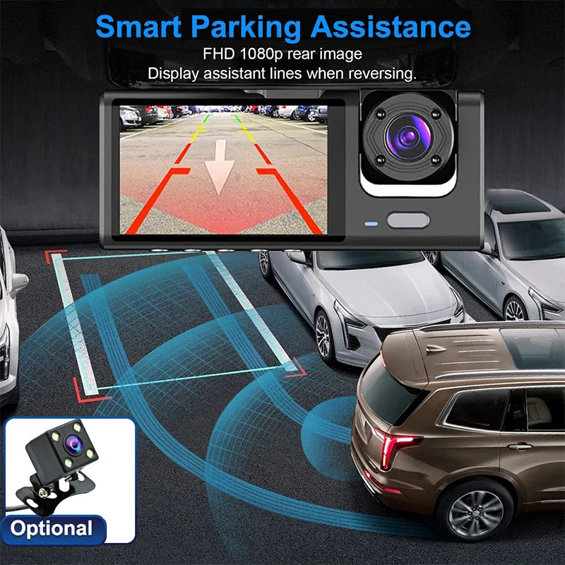 Dash Cam for Cars WIFI APP Car DVR 2/3Lens Front Camera Video Recorder Rear View Camera for Vehicle Black Box Car Assecories
