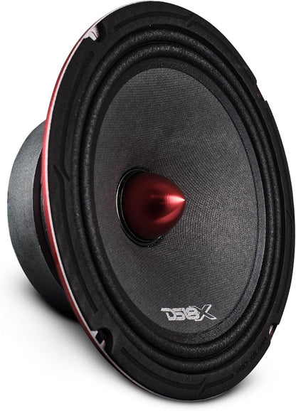 PRO-X8.4BM Loudspeaker - 8", Midrange, Red Aluminum Bullet, 550W Max, 275W RMS, 4 Ohms - Premium Quality Audio Door Speakers for Car or Truck Stereo Sound System (1 Speaker)