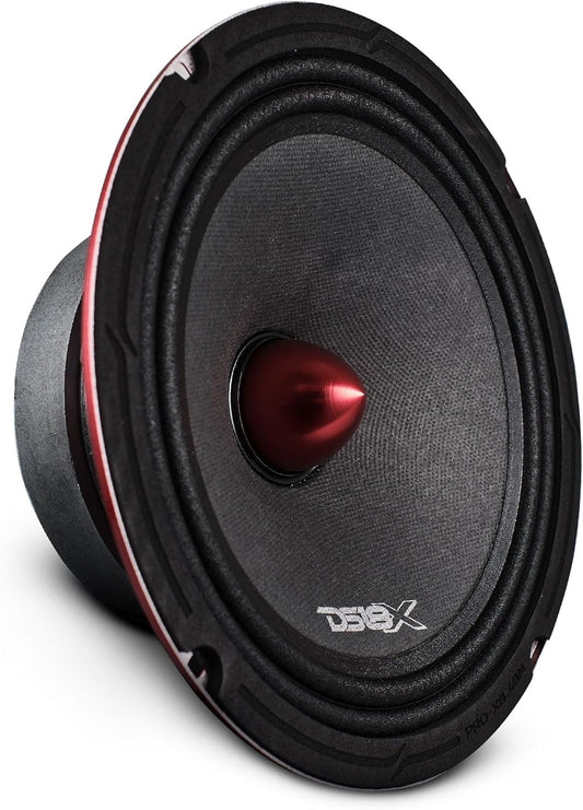 PRO-X8.4BM Loudspeaker - 8", Midrange, Red Aluminum Bullet, 550W Max, 275W RMS, 4 Ohms - Premium Quality Audio Door Speakers for Car or Truck Stereo Sound System (1 Speaker)