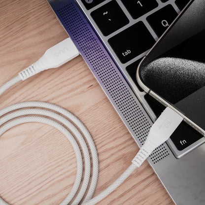 3Ft USB-C to USB-C Braided Charging Cable, USB-IF Certified, White - Compatible with Iphone 16 Series, Iphone 15 Series, Samsung Galaxy, Note, Pixel Devices Ipad Pro, & More