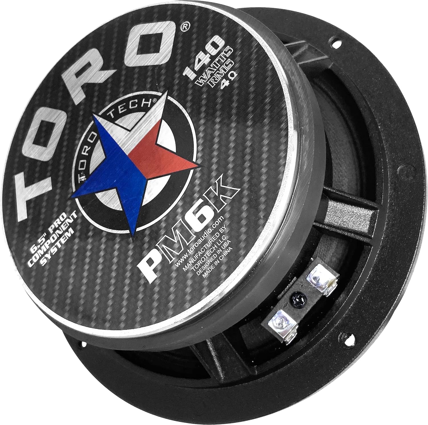 – PM6K, 6.5 Inch 2-Way Component Kit Pro Audio Shallow Mount Speakers - 340 Watts RMS Power / 140 Watts Music Program, 25Mm Aluminum Tweeters, 4 Ohm, 1.5" Voice Coil (Pair)