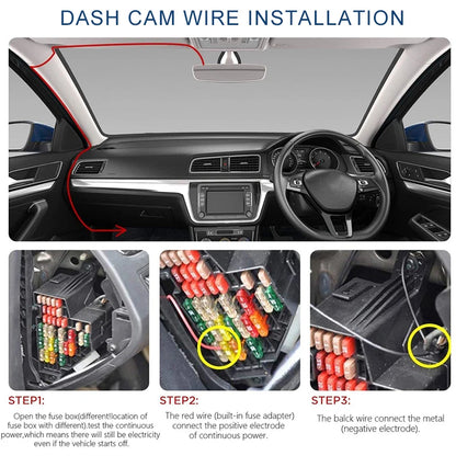 Car Dash Cam Wire 3.2M Mirror DVR Hardwire Cable Kit Video Recorder 12/24V to 5V Mini Micro USB Charger Line Auto Dashcam Camera
