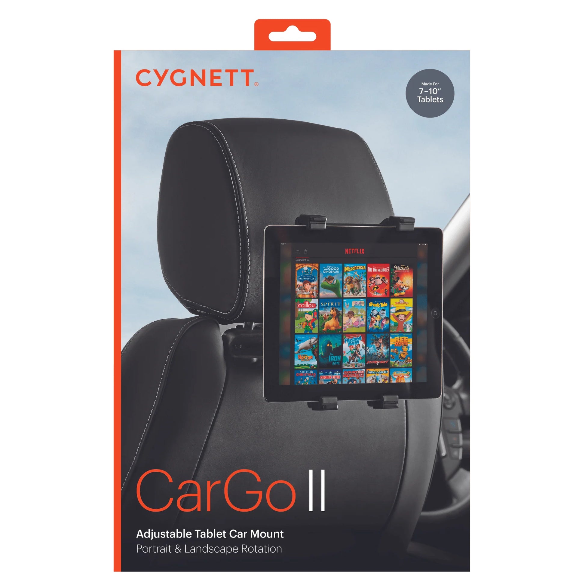 Cygnett Cargo II Backseat Headrest Adjustable Car Tablet Mount with Tilt Angle
