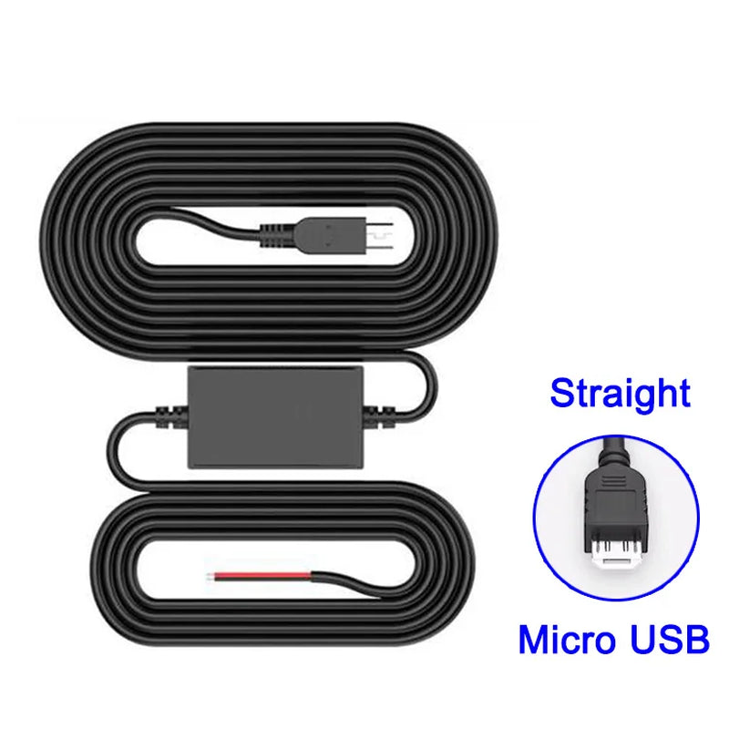 Car Dash Cam Wire 3.2M Mirror DVR Hardwire Cable Kit Video Recorder 12/24V to 5V Mini Micro USB Charger Line Auto Dashcam Camera