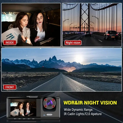 Dash Cam for Cars WIFI APP Car DVR 2/3Lens Front Camera Video Recorder Rear View Camera for Vehicle Black Box Car Assecories
