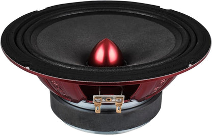 PRO-X8.4BM Loudspeaker - 8", Midrange, Red Aluminum Bullet, 550W Max, 275W RMS, 4 Ohms - Premium Quality Audio Door Speakers for Car or Truck Stereo Sound System (1 Speaker)