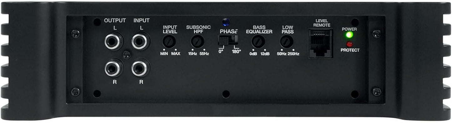 DBM13 3000W Peak/750W RMS Mono Amplifier for Boat Subwoofers, 2 Ohm, Weather-Resistant, Bass Remote, High-Performance Audio