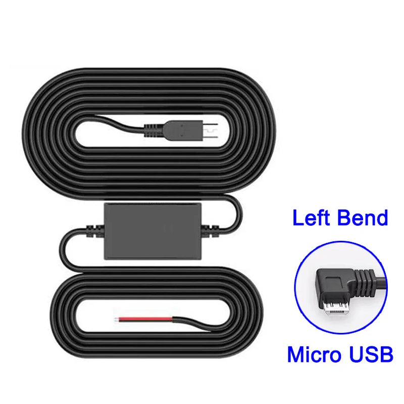 Car Dash Cam Wire 3.2M Mirror DVR Hardwire Cable Kit Video Recorder 12/24V to 5V Mini Micro USB Charger Line Auto Dashcam Camera