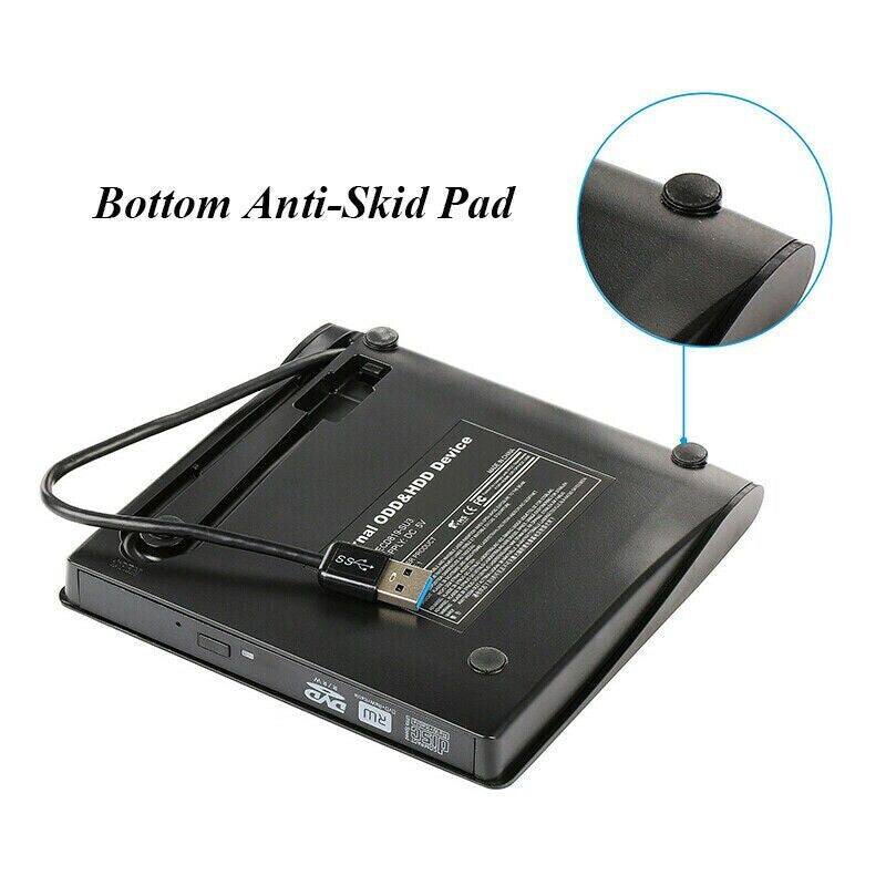 Slim External CD DVD RW Drive USB 3.0 Writer Burner Player Black for Laptop PC