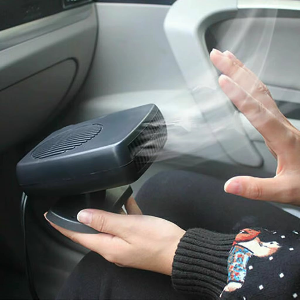 12/24V 200W Portable Auto Car Heater Defroster Demister Electric Heater Windshield 360 Degree Rotation ABS Heating Cooling Fan