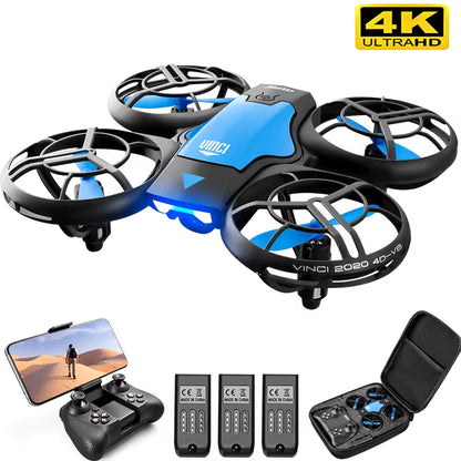 V8 New Mini Drone 4K Profession HD 1080P Wide Angle Camera Wifi FPV RC Dron Height Keep Drones Helicopter Kids Toys