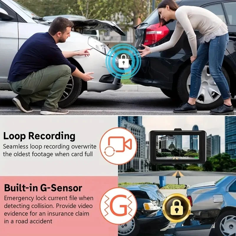 Dash Cam for Cars WIFI APP Car DVR 2/3Lens Front Camera Video Recorder Rear View Camera for Vehicle Black Box Car Assecories