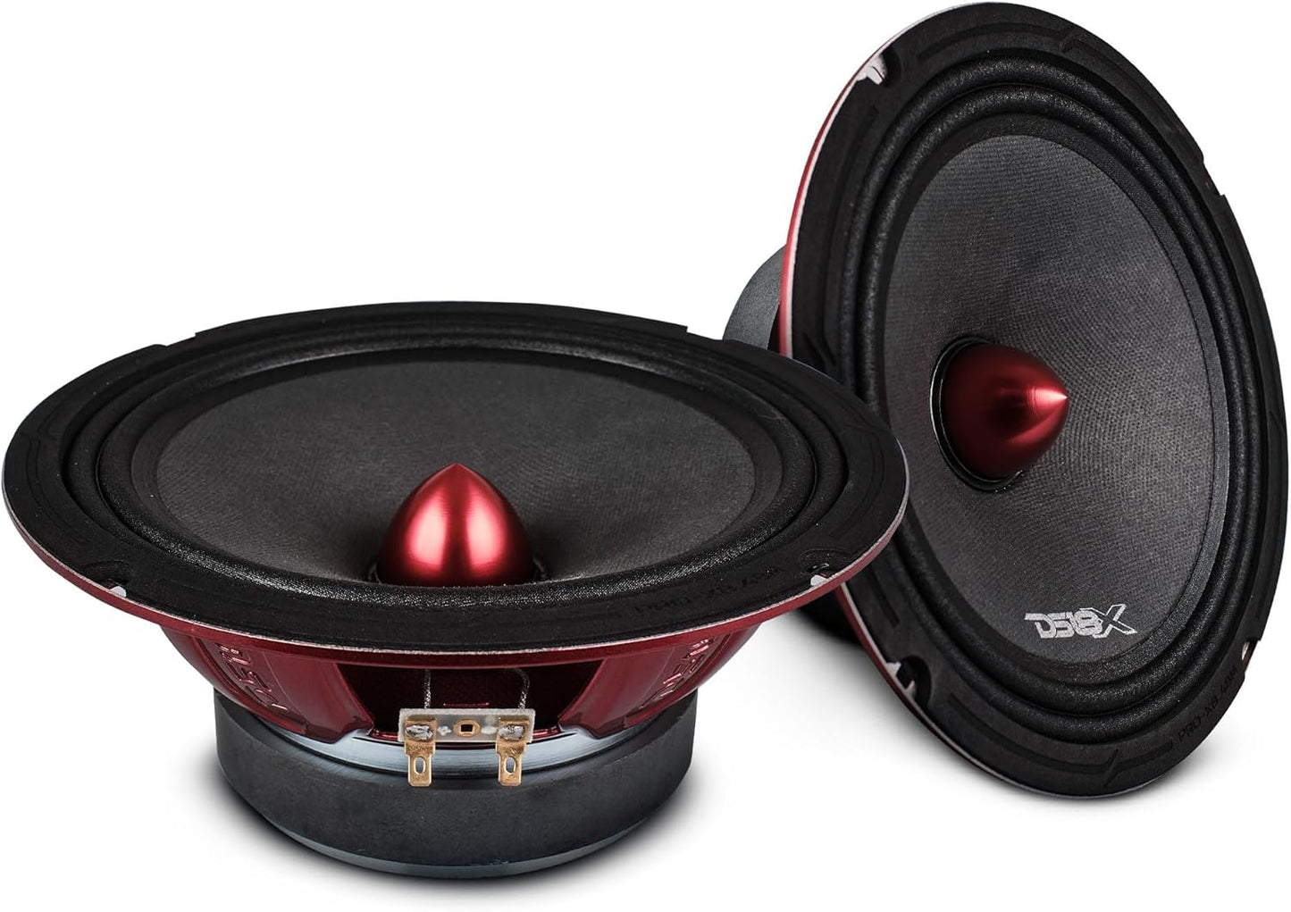 PRO-X8.4BM Loudspeaker - 8", Midrange, Red Aluminum Bullet, 550W Max, 275W RMS, 4 Ohms - Premium Quality Audio Door Speakers for Car or Truck Stereo Sound System (1 Speaker)